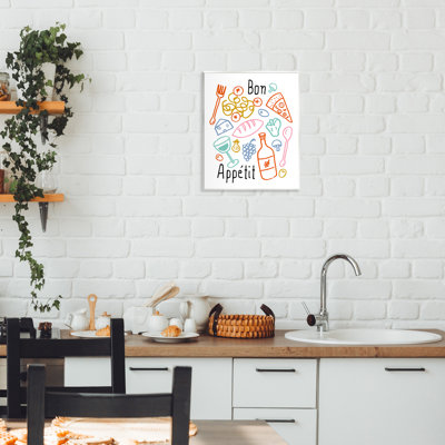 Plaque murale Bon Appetit, croquis colorés, design par Heather Dutton