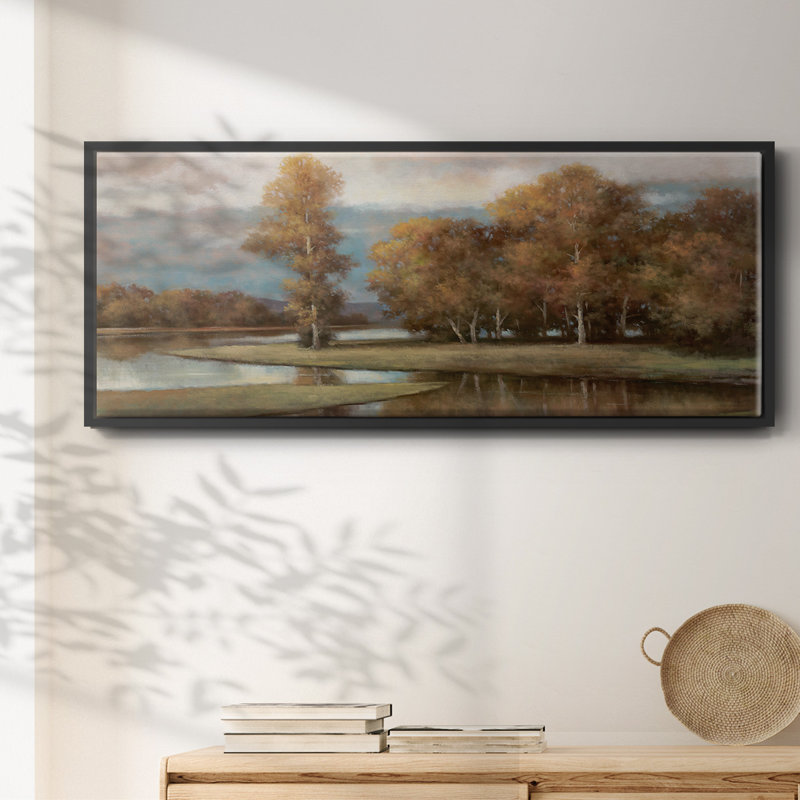 Winding River II- Framed Canvas, 8" H x 20" W