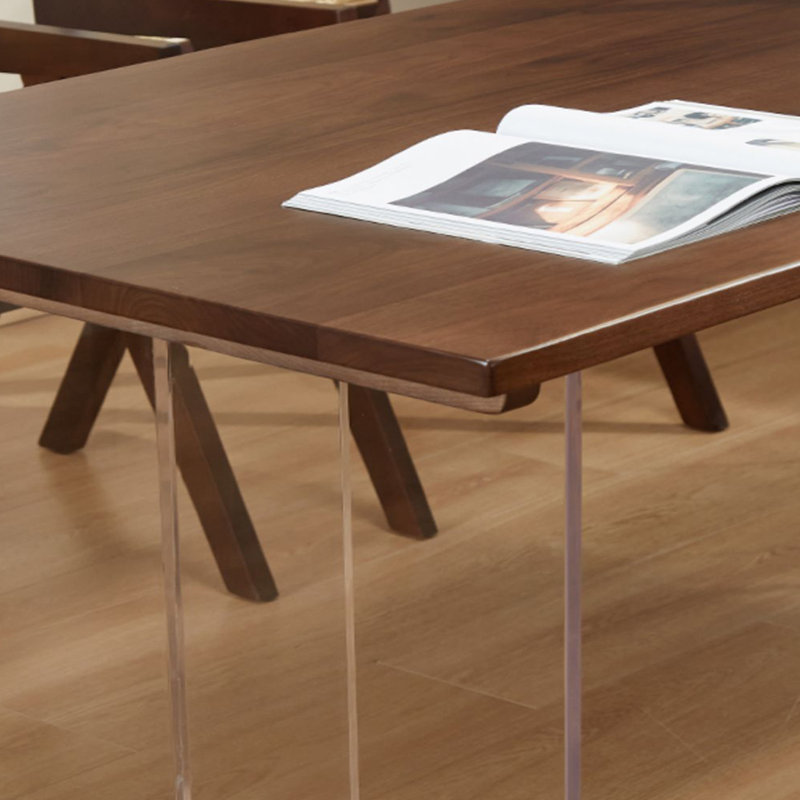 Lorelie Walnut Solid Wood Dining Table, 31.49" W x 62.99" L