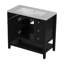 Ensemble de meuble-lavabo 36 po avec lavabo, une armoire et trois tiroirs, bois massif et panneau de fibres à densité moyenne, noir-1299191580
