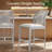  Set Of 2 Indoor Outdoor Counter Height Barstools W/ All-Weather Rope & Aluminum - Gray/Meteor-245420978
