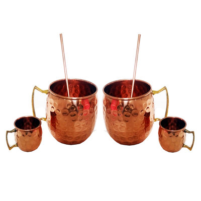 Ensemble de verres en cuivre assortis 6 pièces Heile