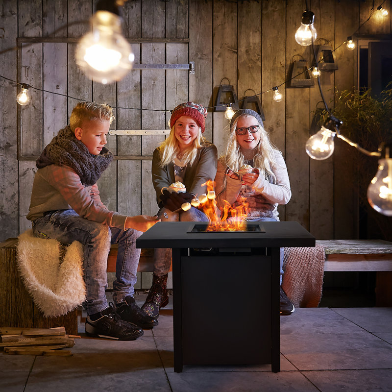 Square Steel Propane Smokeless Fire Pit Table