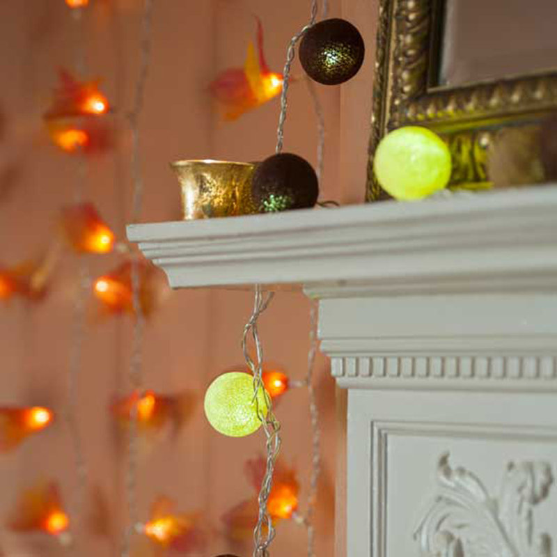 Misti LED Cotton Ball String Light, 10 Lamps - 5 Metre Long
