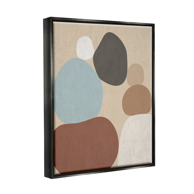 Neutral Boho Contemporary Rocks by Susan Jill - Print, Jet Black Floater Frame, 31" H x 25" W x 1.7" D