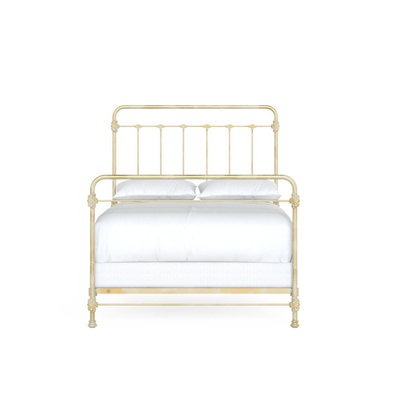 160 Picket Fence Bed | Open Foot Standard, Full / Double, Spun Gold