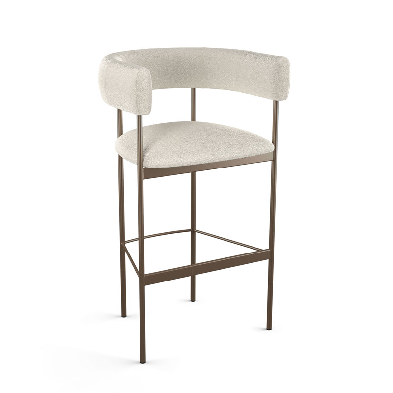 Tabouret de bar et de comptoir Everly Quinn Nakash, Bronze, Tabourets de bar (siège d'une hauteur de 30,75 po, Crème