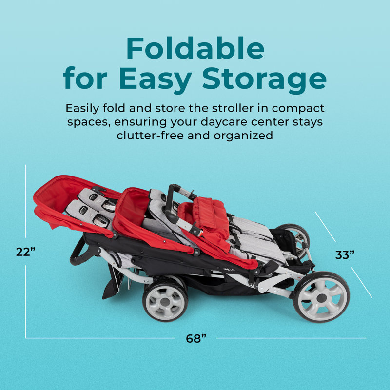 Gaggle Jamboree Multi-Child Stroller, Red