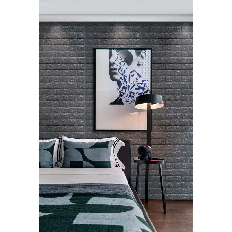 Panneau mural en vinyle auto-adhésif 30 "x 28" Falkirk Jura II, Gris anthracite
