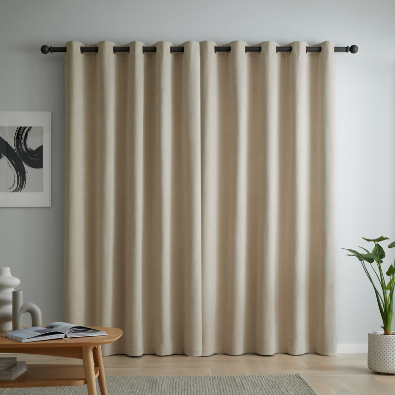 Wilson Blackout Thermal Curtains, Beige, 168cm Width x 229cm Drop