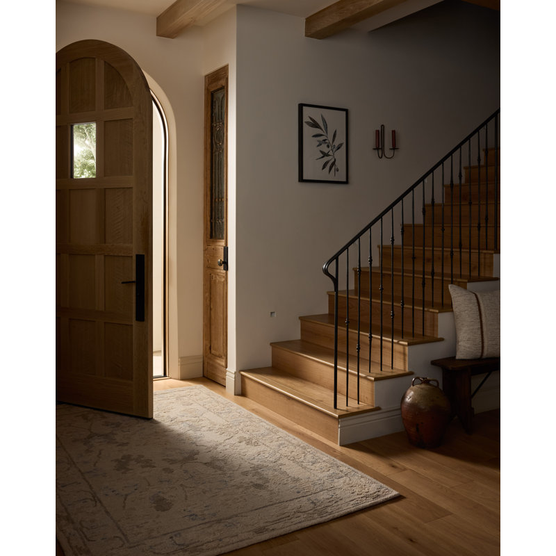 Tapis ivoire / ciel Grishma, Rectangle 5 pi x 7 pi 6 po