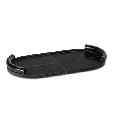 Plateau en cuir Forte ovale