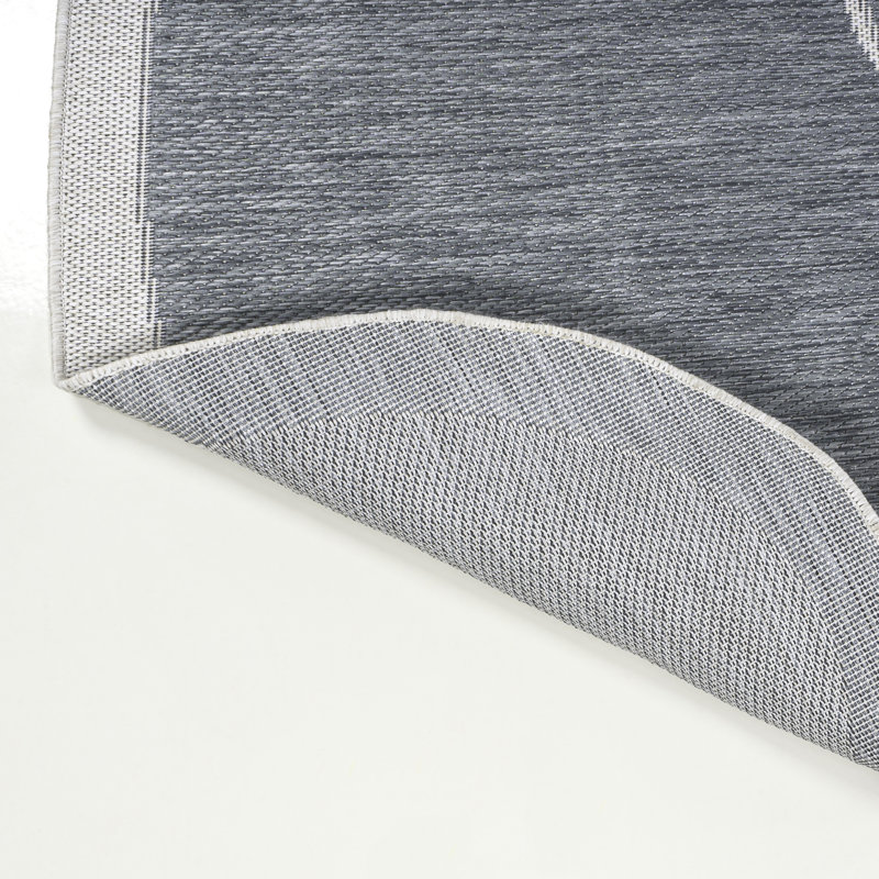 Monte Modern Rustic Abstract Blue/Cream Indoor/Outdoor Rug, Novelty 5'3" x 7'7"