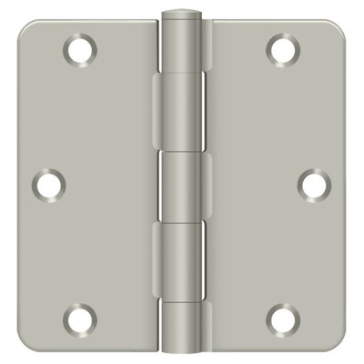 Charnière à rayon de 3 1/2 po x 3 1/2 po x 1/4 po Deltana S35R4BK3, épaisseur résidentielle, paire de laiton poli