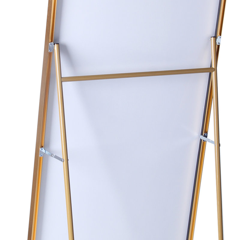 Grand miroir 71 po x 32 po avec support, doré. Pure réflexion sans. Incassable, imperméable. Accessoires d'installation. Convient à tout miroir d'intérieur mural 32 po, transparent