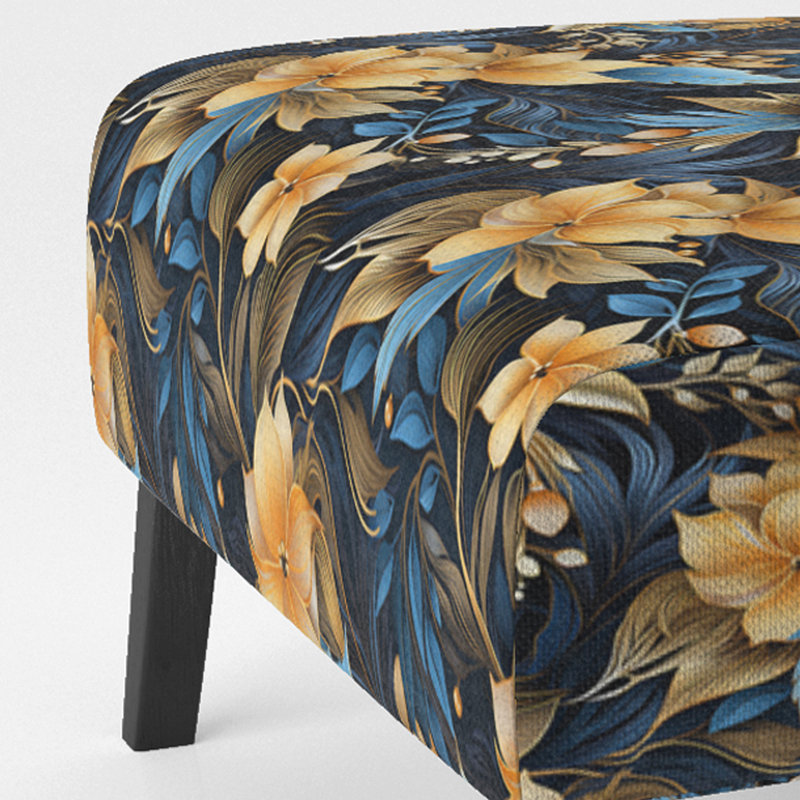 Fauteuil de chambre rembourré C, Motif tropical de crépuscule tropical II