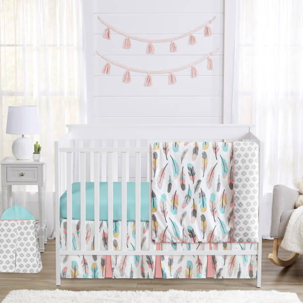 Sweet Jojo Designs Watercolor Floral 4 - Piece Crib Bedding Set 