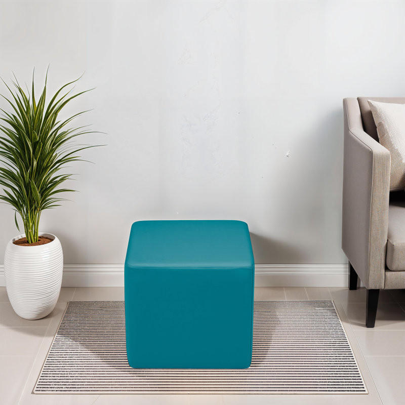 Pro Series Upholstered Square Ottoman 18" Height, Teal