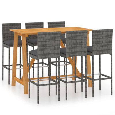 Ensemble de sièges de bar d'extérieur gris et anthracite Garden Bar