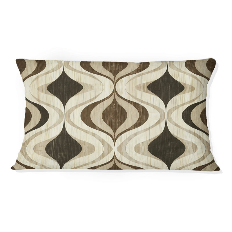 Coussin lombaire brun et beige Ogee Patterns III