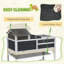 Habitat tortue Pawhut avec support de lampe réglable, enceinte à 2 couches avec tablette de rangement, maison principale amovible, plateau fixe, couvercle ouvrable, gris