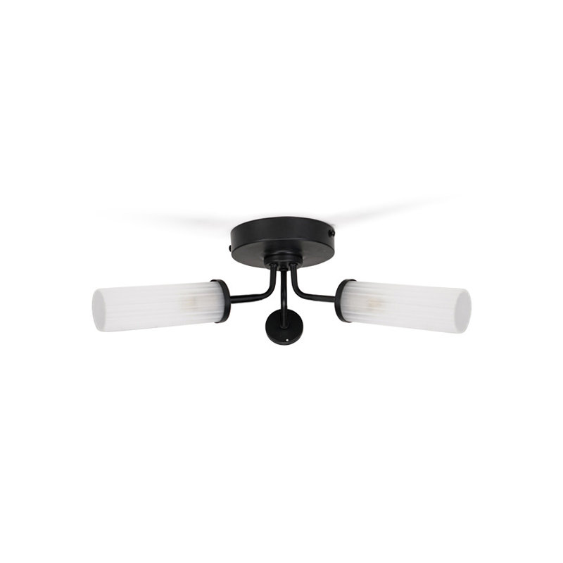 Adbeel Glass Flush Mount, Black, No