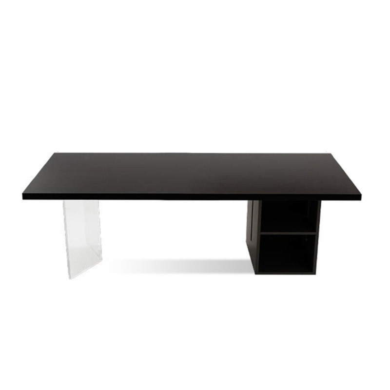 Black Rectangular Solid Wood desks, 29.53" H x 70.87" W x 23.62" D, Left Hand Return 