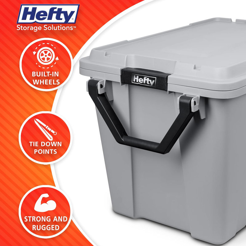 Hefty Max Pro 28 Gal - 4 Pack Wheeled Heavy Duty Storage Tote