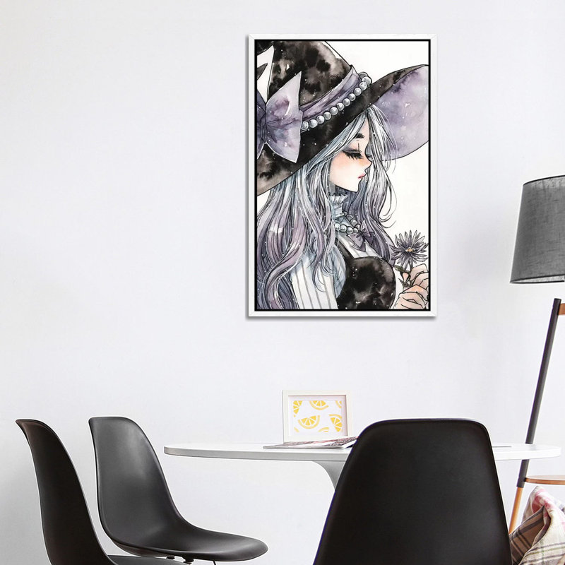 Lavender Witch by Cherriuki - Print on Canvas, 101.6 cm H x 66.04 cm W, White Framed