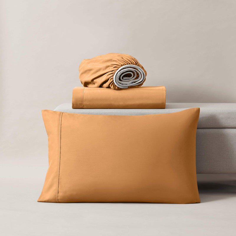 Ensemble de draps doux et respirant Hotel Collection, Orange abricot, Très grand simple