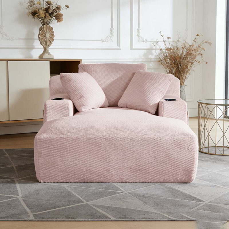 Oversized Chaise Lounge Chair Indoor, Pink