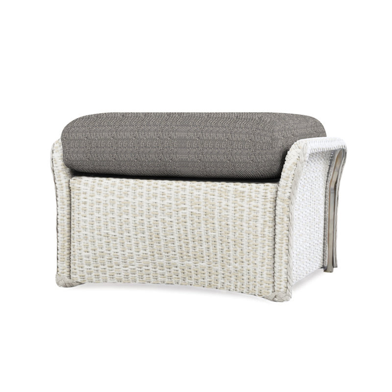 Weekend Retreat Outdoor Ottoman, Rumba Stonewashed, White