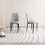 2 pièces de chaises de cuisine en cuir PU gris, avec une apparence élégante et des pieds en métal noir pour deux coussins confortables, des pieds, un look élégant gris