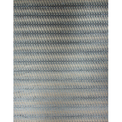 Xerxes Geometric Hand-Knotted Wool Blue Rug