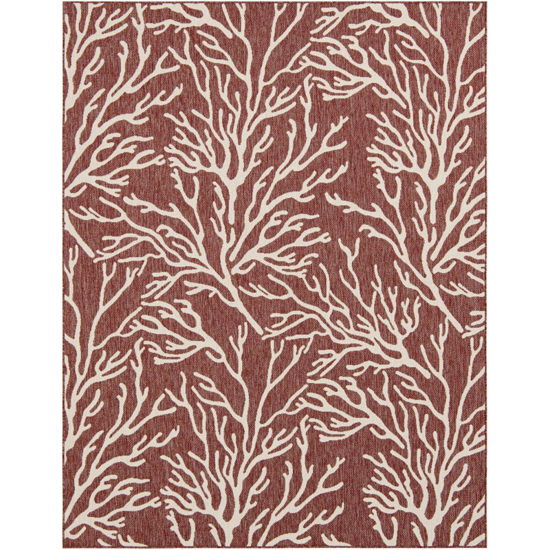 Contemporary Outdoor Ayton Area Rug Rust Red Colour, Rectangle 7 pi 10 po x 10 pi