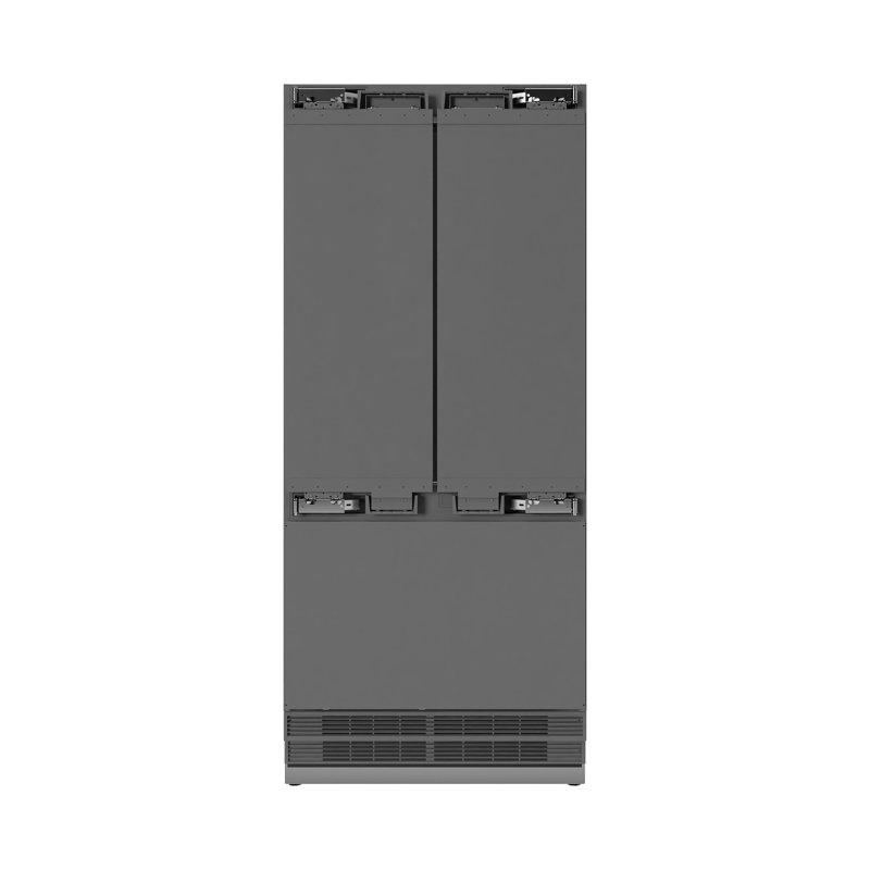 ZLINE Autograph Edition 36 in. 19.6 cu. ft. French Door Built-In Bottom Freezer Refrigerator with Water Dispenser and Ice Maker in White Matte with Stainless Steel Interior and Accents