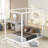 Queen Size Canopy Platform Bed With Support Legs