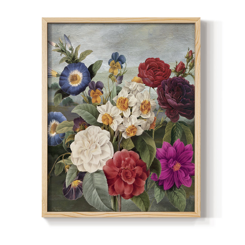«Botanical Landscape I», reproduction encadrée - bois massif, H 11 po x l 9 po, Naturel