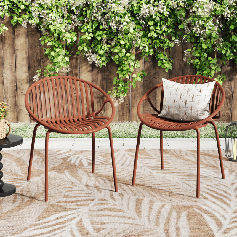 Chaises de salle à manger de patio, Orange