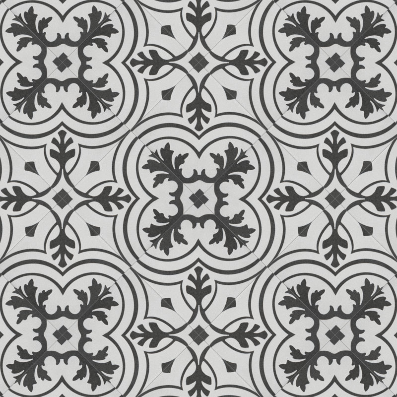 Twenties Mini 4" x 4" Ceramic Patterned Wall & Floor Tile