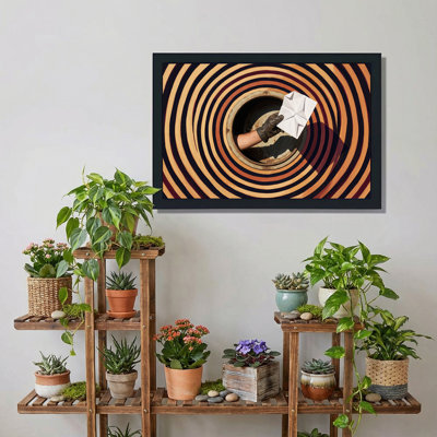 Art mural sur toile orange et noir
