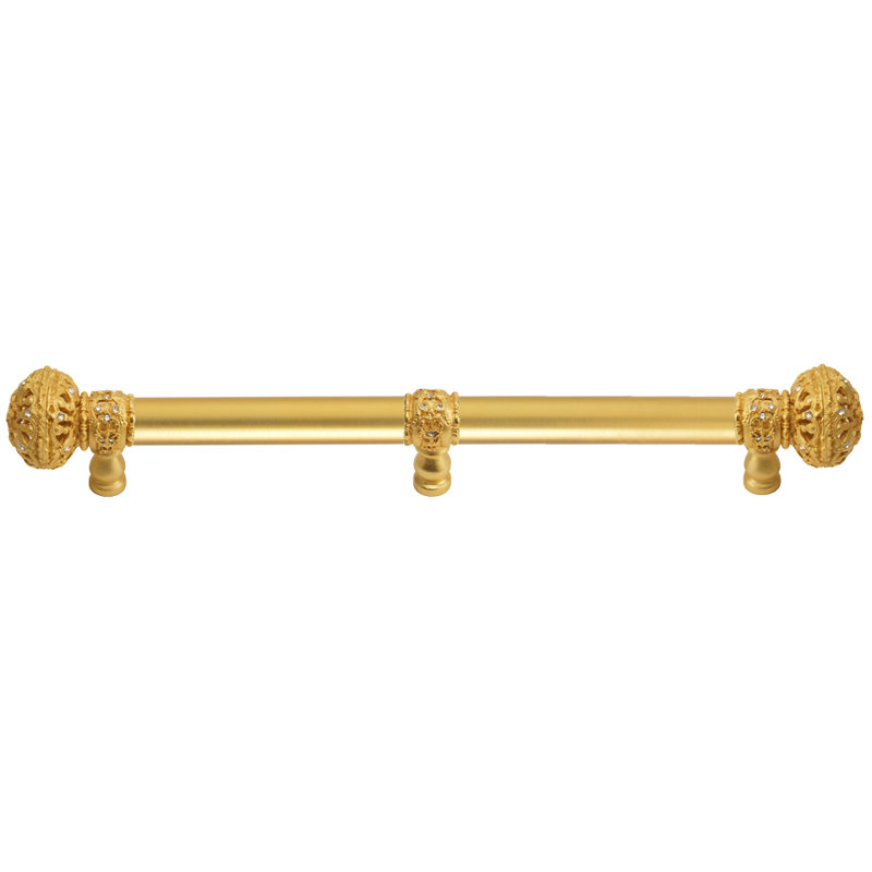 Juliane Grace 18 inches c.c. with 5/8 smooth center long pull large finial with 65 Swarovski Clear Crystals with center brace in Oil Rub Bronze