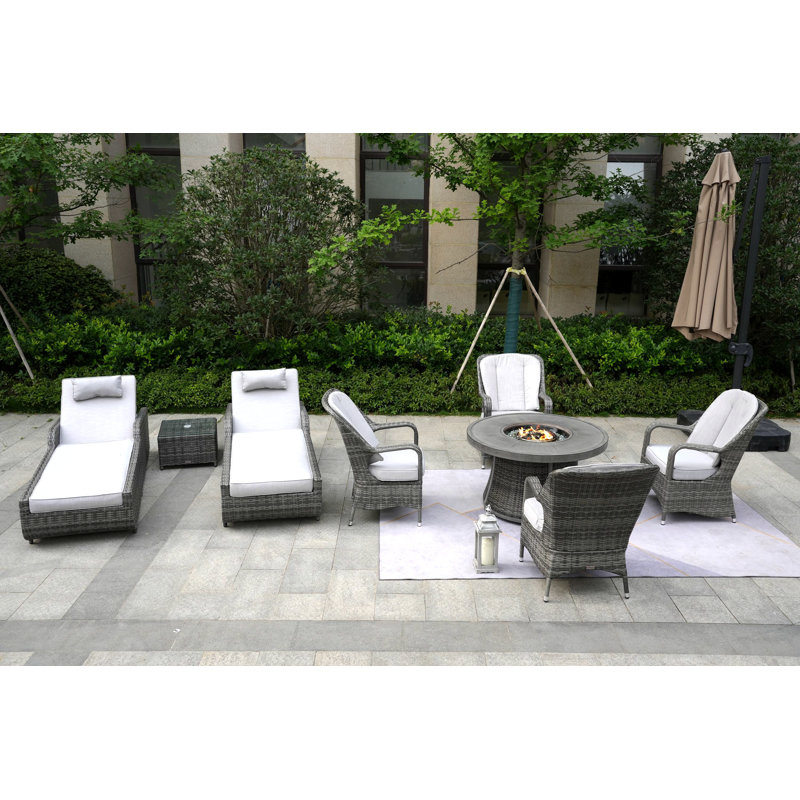 Areefa 6 - Person Patio Conversation Set with Cushions