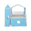 Lit mezzanine double avec glissoire, tente et tour-2016647761
