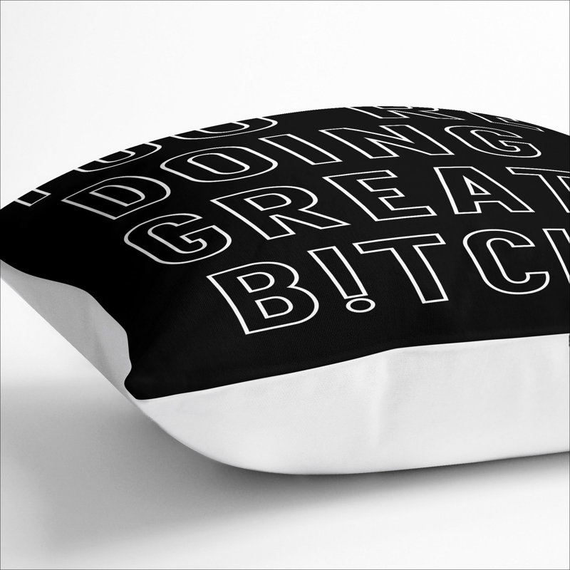 You Are Doing Great Typography Square Throw Cushion, White, 55cm H x 55cm W x 20cm D