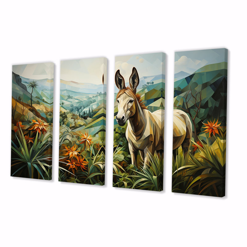 «Horizon VI», art mural 4 pièces, H 28 po x l 48 po