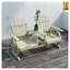 Banc de jardin en bois avec table centrale et trou pour parasol Outsunny