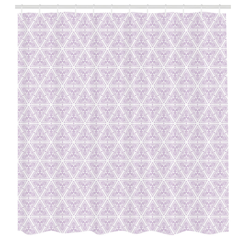 Ensemble de rideau de douche + crochets, H 69 po x l 84 po, Blanc / lavande