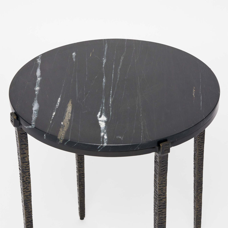 Como Marble End Table, 22" H x 20" W x 20" D, Dusk
