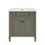 Meuble-lavabo autoportant de 31 po avec lavabo en céramique, portes à fermeture en douceur et tablette réglable-2045074196